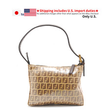 FENDI Accessorio Pochette Borsa Borsetta Rivestita Tela Beige Autentica