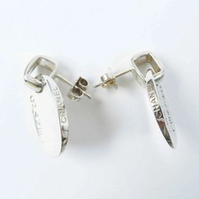 Orecchini CHANEL logo ovale SV925 argento in scatola coppia accessori donna