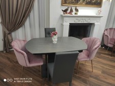 Tavolo ovale in stile moderno/ contemporaneo con pratico sistema di allungamento