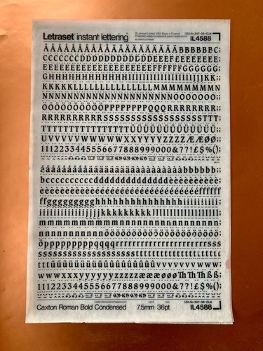 Letraset 4588 caxton roman - letraset,