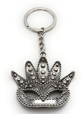 Portachiavi Maschera Veneziana In Metallo Argento