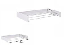 Stendibiancheria Fisso a Muro Lunghezza 80cm Salvaspazio e Resistente Bianco dfh