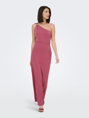 Vestito lungo monospalla rosa - vestito,