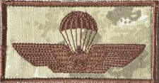 Patch Ricamata Su Tessuto Mimetico Desertico Brevetto Paracadutista Militare
