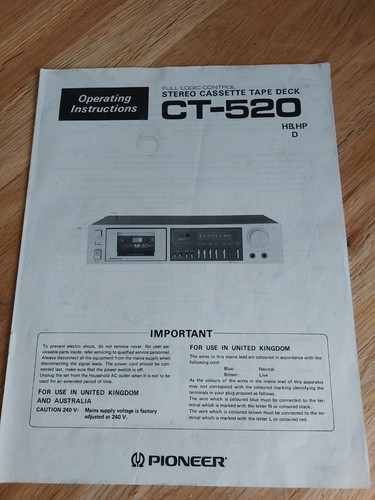 Pioneer 520 stereo cassette - pioneer,