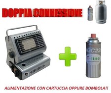 STUFA STUFETTA PORTATILE A GAS - DOPPIA CONNESSIONE - INCLUSA 1 CARTUCCIA A GAS