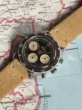 Zenith Sub Sea A277 Vintage Uomo Subacqueo Originale Funzionante Reverse Panda Quadrante RARO