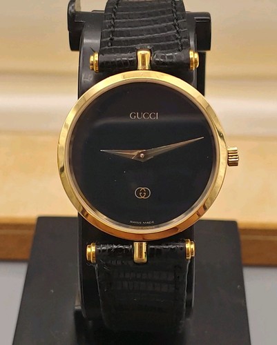 Gucci 2000m black dial gold - dial,