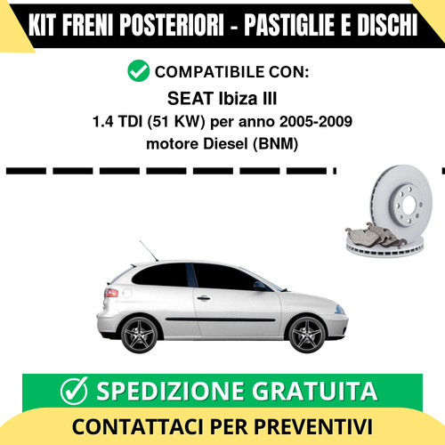 Kit freni posteriori per seat - freni,