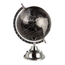 MAPPAMONDO BASE CROMO GLOBO NERO E ARGENTO H.32 MONTEMAGGI