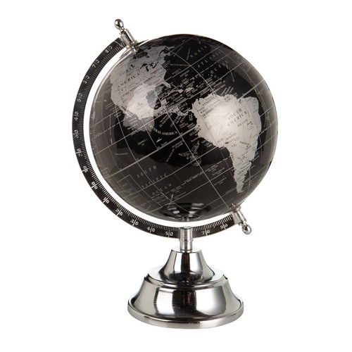 Mappamondo base cromo - mappamondo,