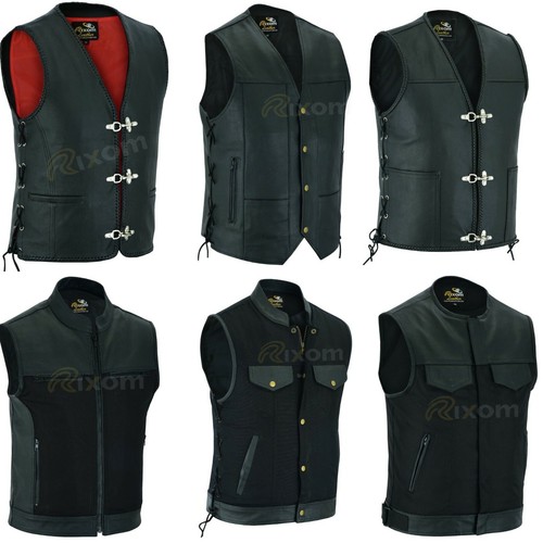 Gilet pelle bikers - gilet,
