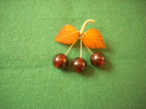 Antica spilla ciliege - antica, ciliege*
