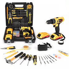 Set avvitatore a percussione a batteria 21V 108pz valigetta attrezzi set 2 batterie