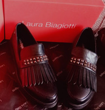 Laura Biagiotti MOCASSINO DERBY NERO Donna Numero 37 COME NUOVE Scarpe