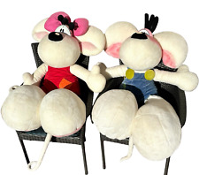 COPPIA DIDDL GIGANTI Bianco Peluche Plush Toy 110 cm Diddlina Salva Notti Bimbi