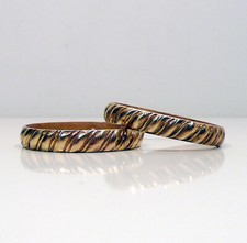 Coppia anelli deco' ottone gambe sedie tavoli diam int 50mm vintage antico a389