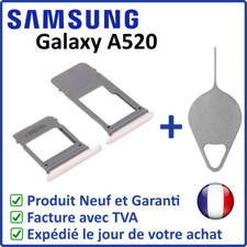 TIROIR SUPPORT CARTE SIM ET MICRO SD DU SAMSUNG GALAXY A5 2017 A520 OR + OUTIL