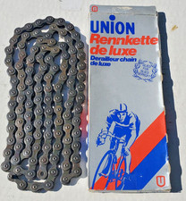 Catena bicicletta NOS Union Deluxe 5 e 10 spd vintage anni 70 112L Schwinn Peugeot Raleigh
