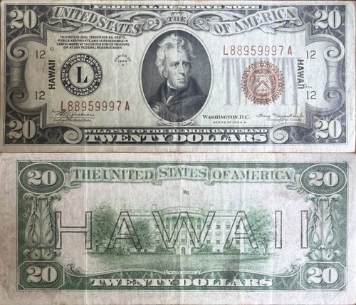1934 federal reserve - 1934, $20