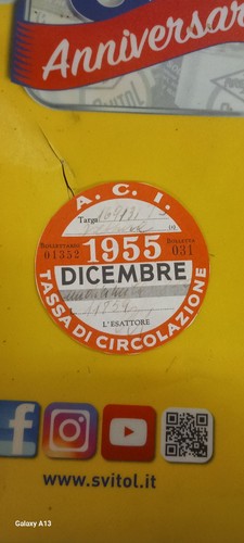 Bollo originale auto 1955 - originale,