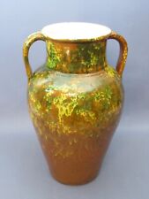 Vaso anfora terracotta maiolica due manici grande artigianato Italiano anni ‘80
