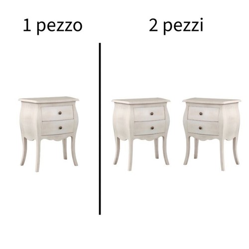 Comodino bombato legno - comodino,