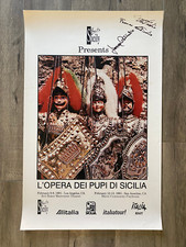 1991 L'Opera Dei Pupi Di Sicilia Poster Marionetta Firmato dai Fratelli Cuticchio