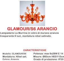 lampadario in vetro di murano