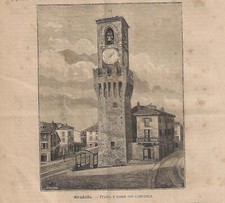 Stampa antica STRADELLA Piazza