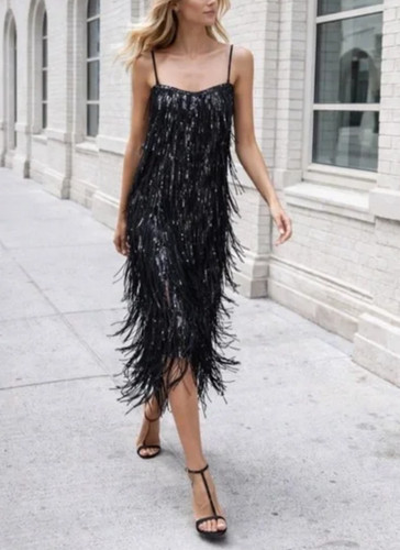Abito midi zara nero - abito,