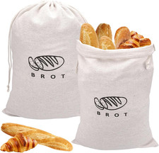 2 Pezzi Sacchetto Pane in Lino