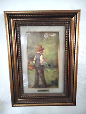 QUADRO DIPINTO PITTORE ITALIANO ANTONIO PECORARO OLIO 32 X 45 cm CONTADINO