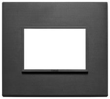 VIMAR EIKON EVO 21653.18 PLACCA CLASSICA ALLUMINIO NERO TOTALE 3 POSTI SQUADRATA