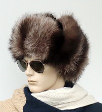 Pelliccia Berretto Czapka Procione Pelo Cappello da Pilota Uschanka Natura Testa