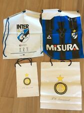 INTER CALCIO 4 SACCHE BORSE UFFICIALI ZAINO SACCHETTO CARTA CELLOPHANE ANNI 90