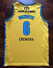 Maglia Canotta Basket Gazzotti #6 Vanoli Cremona A1 Match Worn Errea FIBA Jersey