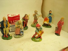 PRESEPIO 7 STATUINE MARCATE gesso cartapesta terracotta