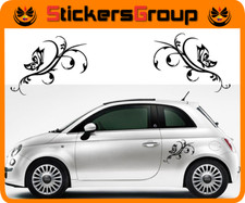 COPPIA ADESIVI FARFALLA FIORI PER TUTTE LE AUTO VETRINE MURI IN VINILE