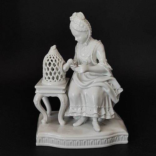 Statuina damina con gabbia - statuina,