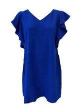 Abito Blu Con Maniche A Ruffle