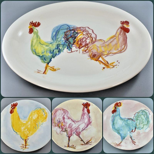 Piatto vintage tiffany galli - piatto,