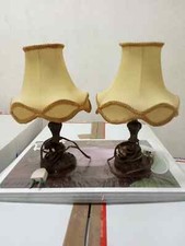 LOTTO 2 LAMPADE DA COMODINO ABAT-JOUR VINTAGE