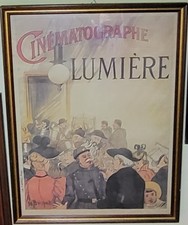 MANIFESTO POSTER VINTAGE CON CORNICE CINEMATOGRAPHE LUMIERE 80X60 ART DECO