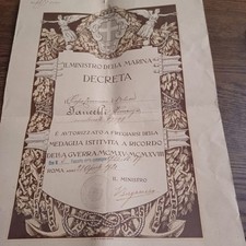 Attestato Medaglia a Ricordo