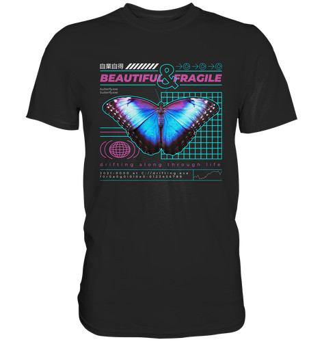 Shirt farfalla blu vaporwave - t-shirt,