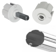 COPPIA CALOTTA PERNO QUADRO + FORO TONDO PER RULLO TENDA DA SOLE 44 60 70 78 mm