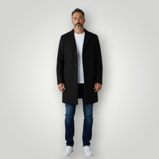 The T-Shirt Museum Topcoat Misto Lana Cashmere Nero Soprabito Minimalista M