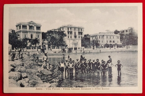 Cartolina anzio villa piovani - cartolina,