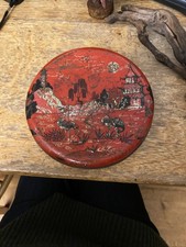 Rare and unusual Vintage Round Tin Japanese Theme biscuits/cake/sweets